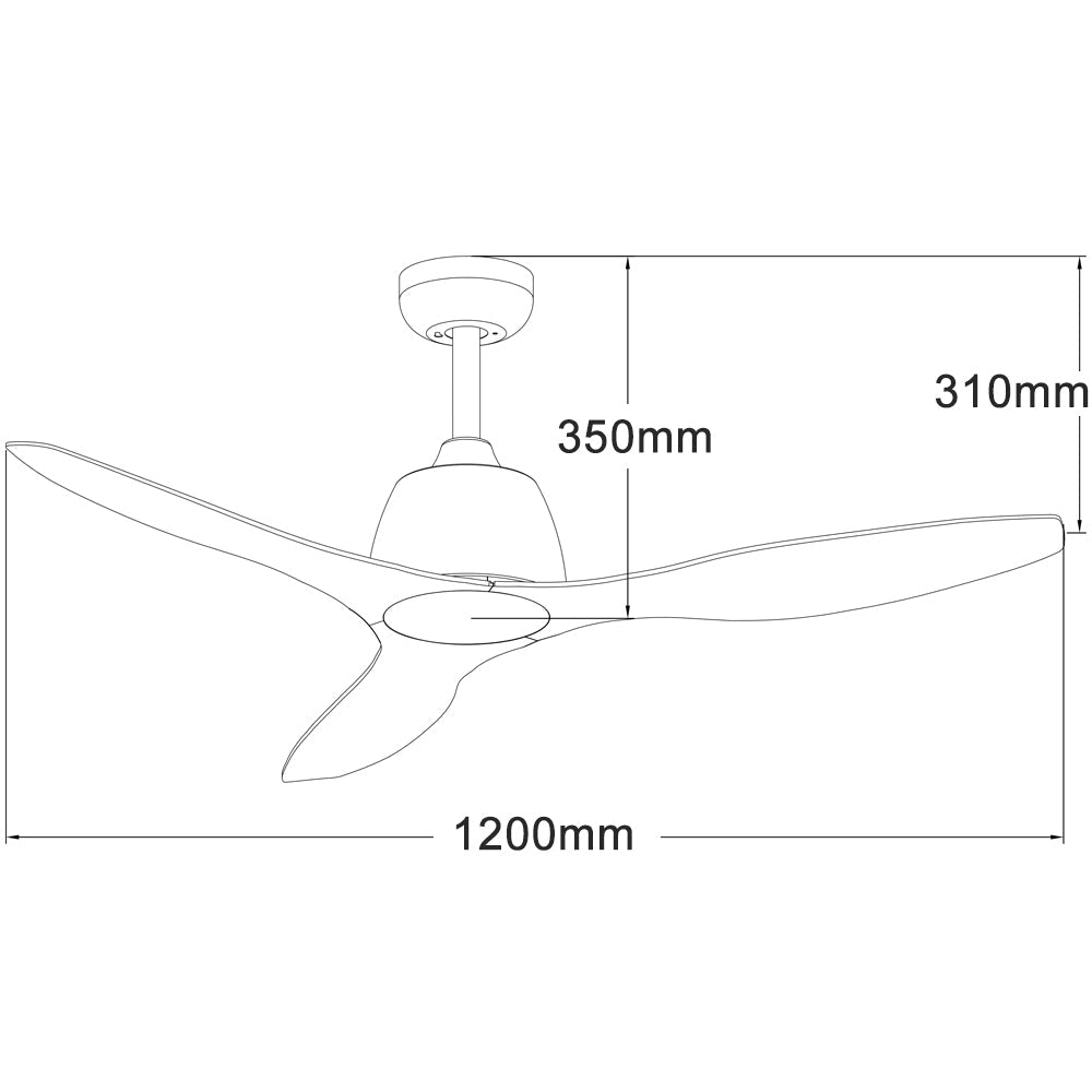 Elite 48" 3 ABS Blade Ceiling Only White Motor White Blade - MEF133WW Martec, FANS, elite-48-3-abs-blade-ceiling-fan-only-white-motor-white-blade-mef133ww